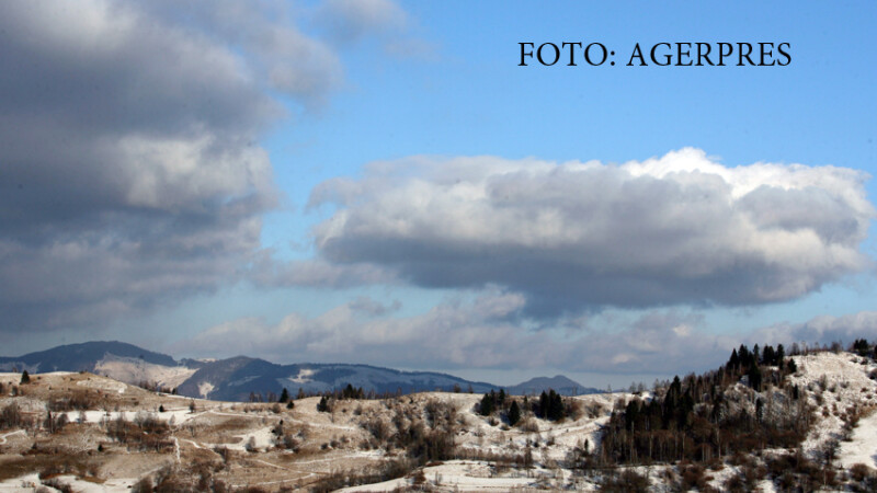 Peisaj de iarna din Muntii Apuseni, comuna Bistra, judetul Alba.
