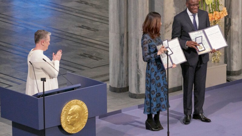 Nadia Murad şi Denis Mukwege, laureați ai Premiului Nobel pentru Pace, premiați la Stockholm