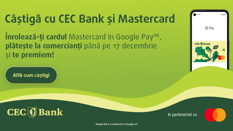 (P) CEC Bank lansează campania #CECtePremiaza pentru posesorii de carduri Mastercard