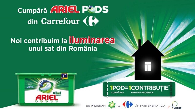 (P) POD cu POD luminezi o casă - campania Ariel și Carrefour, în parteneriat cu ViitorPlus, se extinde într-o nouă comunitate