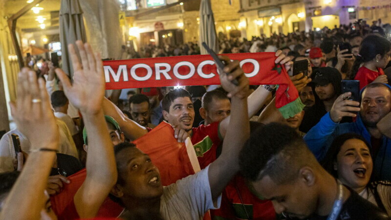 suporteri, fotbal, Franta, Maroc