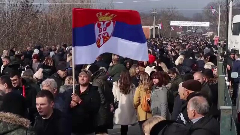 etnici s&acirc;rbi protest Kosovo