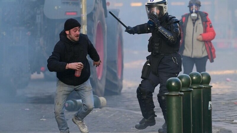 Protest violent &icirc;n Bruxelles