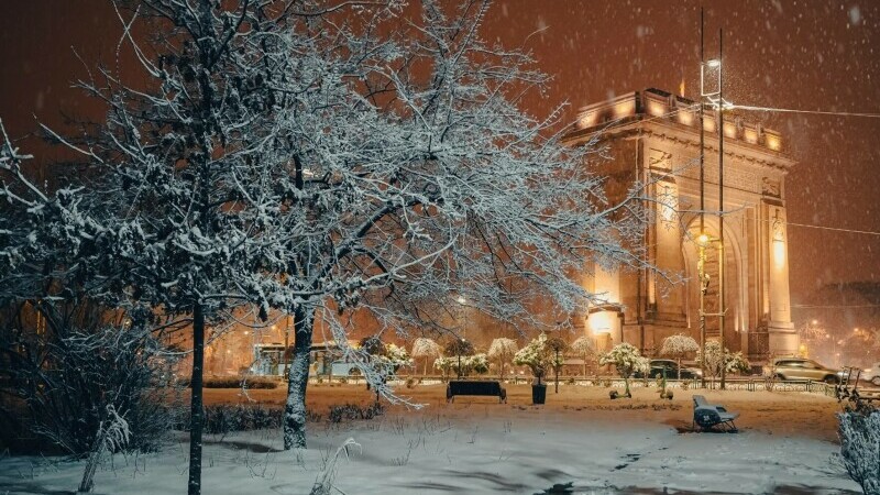 ninsoare in Bucuresti
