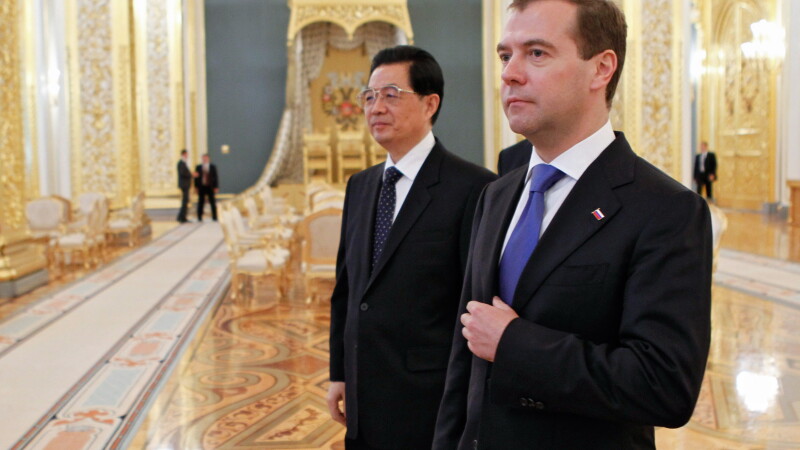 Hu Jintao si Dmitri Medvedev
