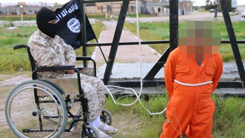 calau ISIS in scaun cu rotile