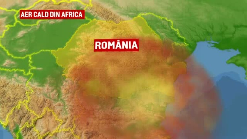 Masa de aer cald care vine din Africa in Romania
