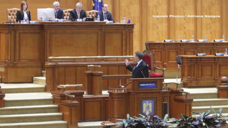 Klaus Iohannis, Liviu Dragnea, Calin Popescu Tariceanu in Parlament