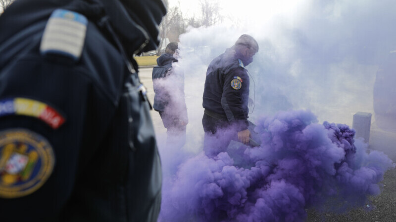 Protest al sindicatului polițiștilor la Cotroceni