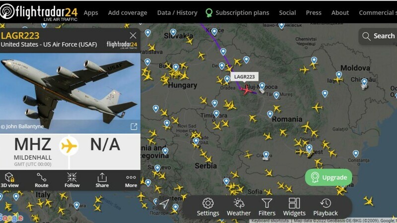 Avioane militare NATO survolează intens România. Granița cu Republica Moldova, cea mai atent supravegheată