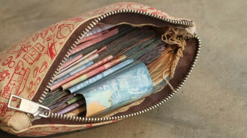 bani euro geanta