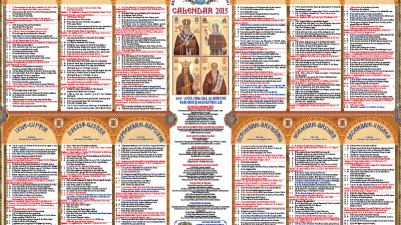 calendar ortodox 2015