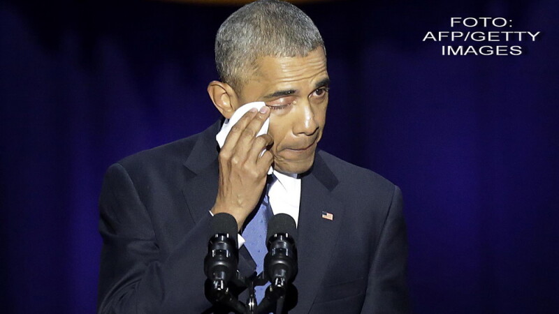 Barack Obama si-a luat adio in lacrimi de la americani in ultimul sau discurs in calitate de presedinte SUA
