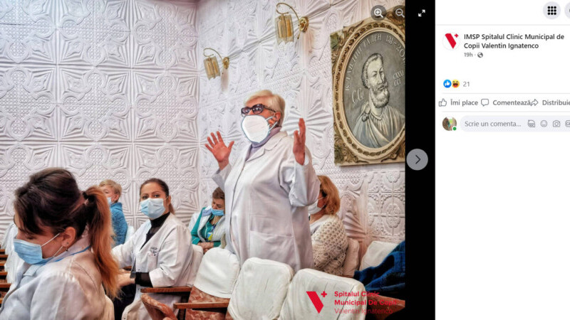 Medici cu măști puse prin Photoshop, la un spital din Chișinău