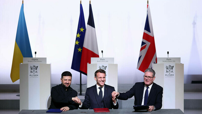 Volodimir Zelenski, Keir Starmer, Emmanuel Macron