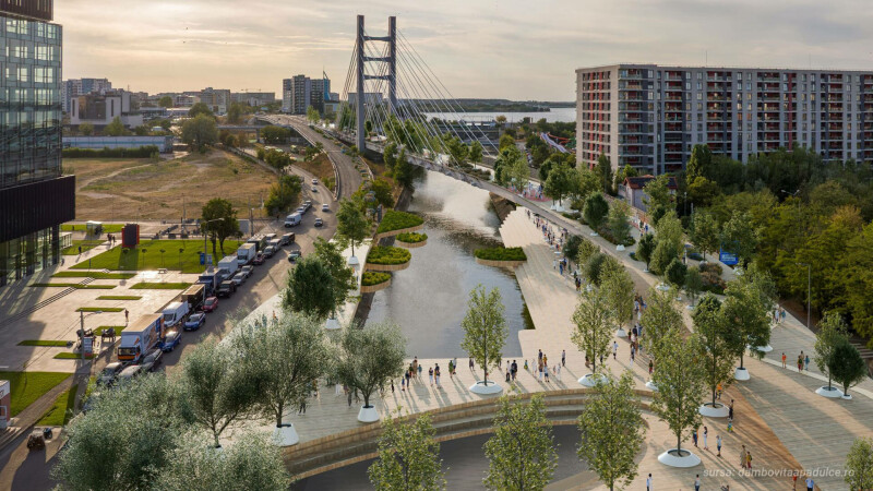Cum va arăta Bucureștiul &icirc;n 2035. Albia betonată a D&acirc;mboviței va &ldquo;&icirc;nverzi&rdquo;, splaiul Unirii - eliberat de trafic. GALERIE FOTO