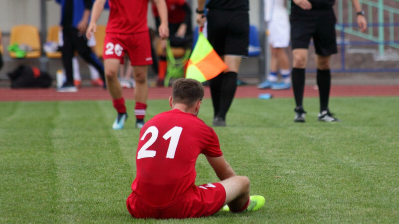 fotbal, trist, jucator, infrangere