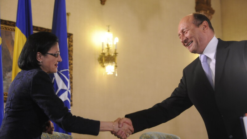 Ecaterina Andronescu si Traian Basescu