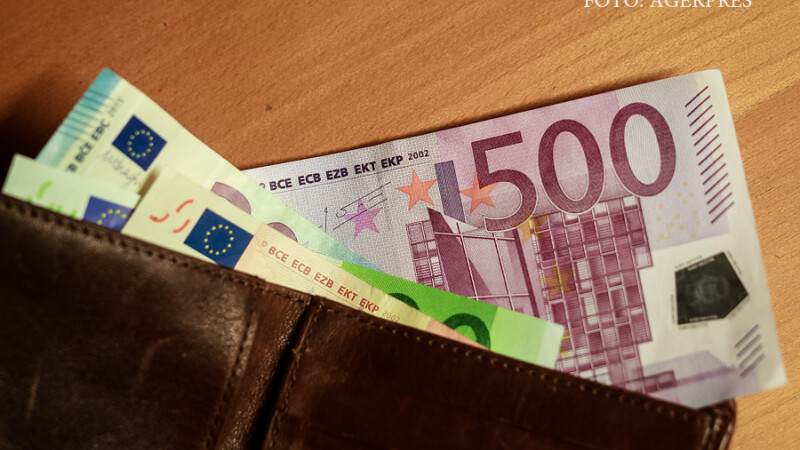 portofel cu euro