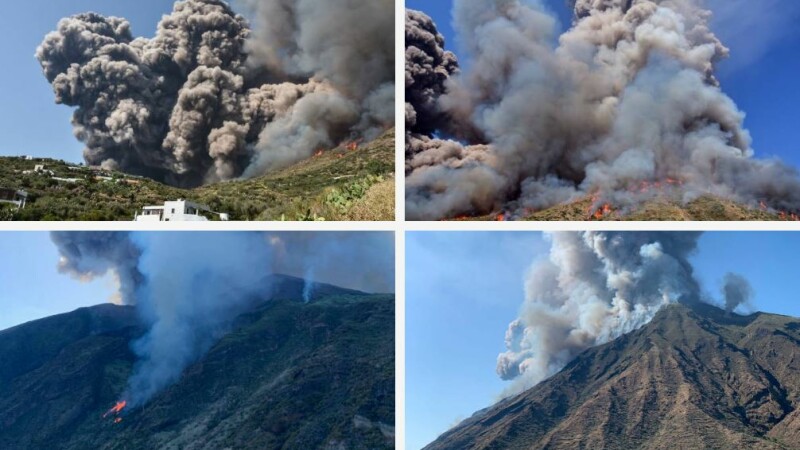 Erupţia vulcanului Stromboli din Italia. Un mort şi mai mulţi răniţi