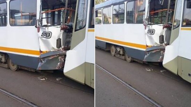 Două tramvaie s-au ciocnit în Capitală: O persoană a fost rănită