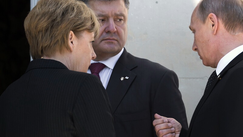 Angela Merkel, Petro Porosenko, Vladimir Putin