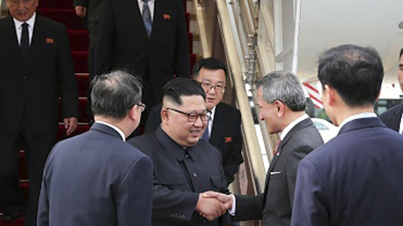 Kim Jong-un, sosire Singapore