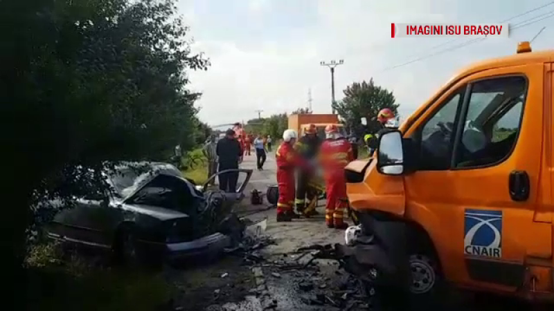 Accident grav în Brașov. Opt victime, după ceo mașină a izbit o autoutilitară