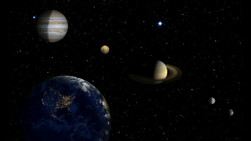 Cinci planete din sistemul nostru solar s-au aliniat într-o rară conjuncţie. ”Un şir de perle răspândite aproape de orizont”