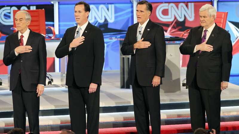 Ron Paul, Rick Santorum, Mitt Romney si Newt Gingrich