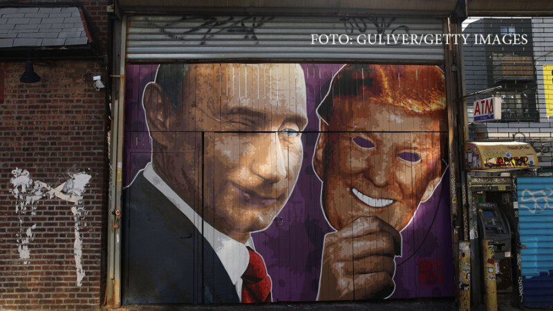 grafitti Trump Putin
