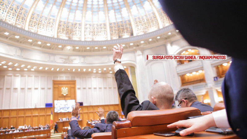 Votul camerelor reunite ale Parlamentului Romaniei asupra bugetului, in Bucuresti