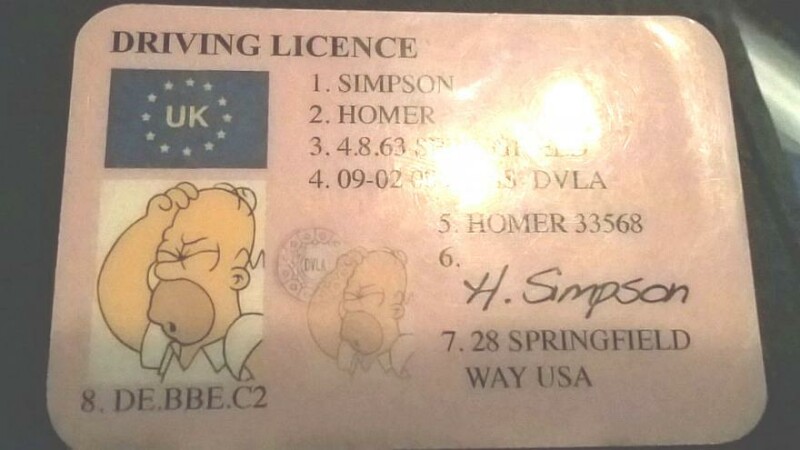 Homer Simpson, permis auto