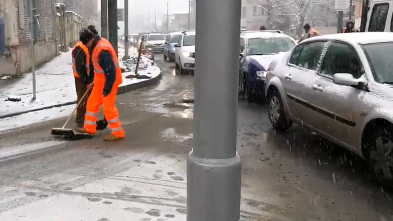 asfaltare pe ninsoare in Timisoara