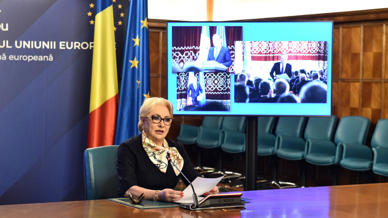 Premierul Viorica Dancila prezinta bilantul rezultatelor obtinute de Presedintia Romaniei la Consiliul Uniunii Europene, la Palatul Victoria.