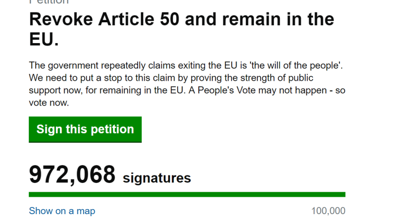 Petitie impotriva iesirii Marii Britanii din UE