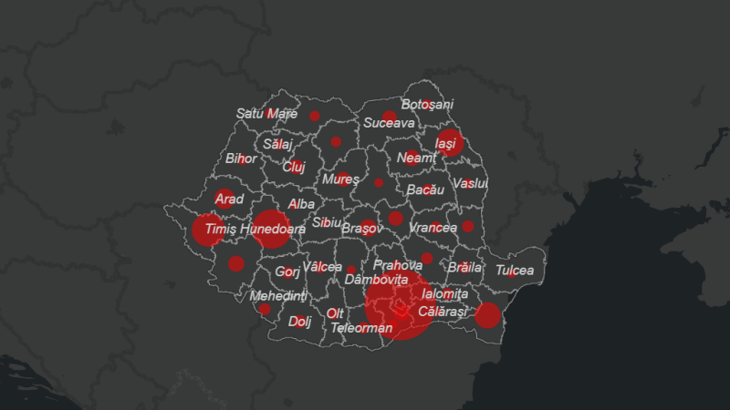 Harta coronavirus - România