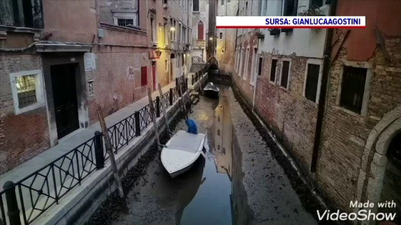 Canalele Veneției au rămas fără apă. De când nu s-a mai întâmplat acest lucru