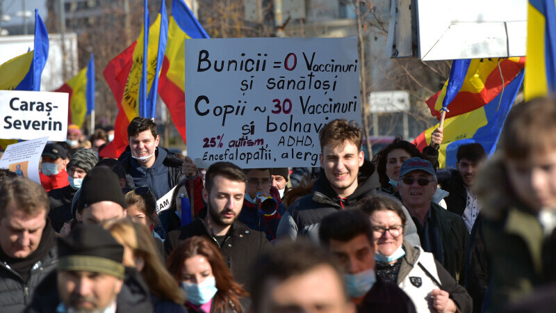 Protest în Capitală faţă de vaccinarea obligatorie - 6