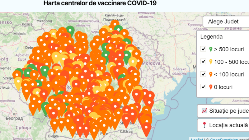 Locurile pentru vaccinare, epuizate în aproape toată țara. Unde mai sunt locuri disponibile