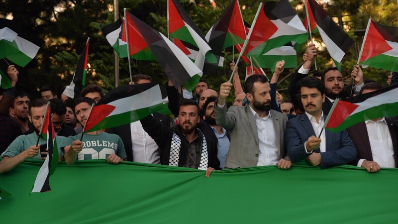 protest la Ambasada Israelului din Ankara