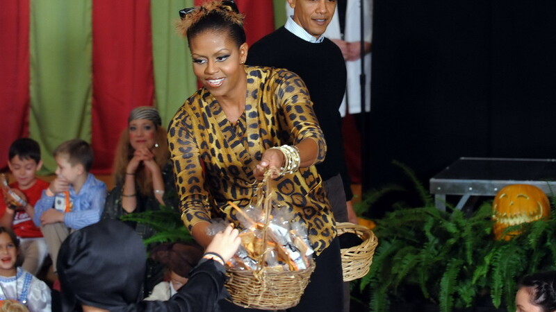 Barack si Michelle Obama de Halloween