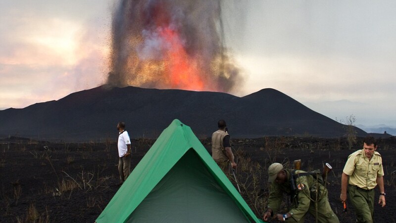 vulcan in eruptie Congo