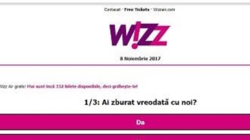 wizzAir, phishing, bilete,