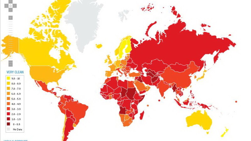 Harta celor mai corupte tari in 2011