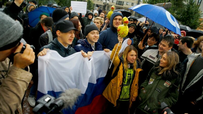 Protest de ziua lui Putin
