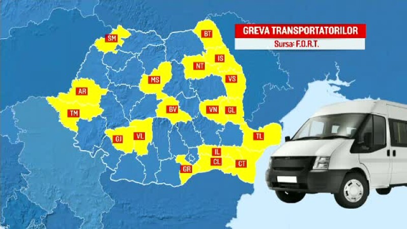 harta greva transportatori