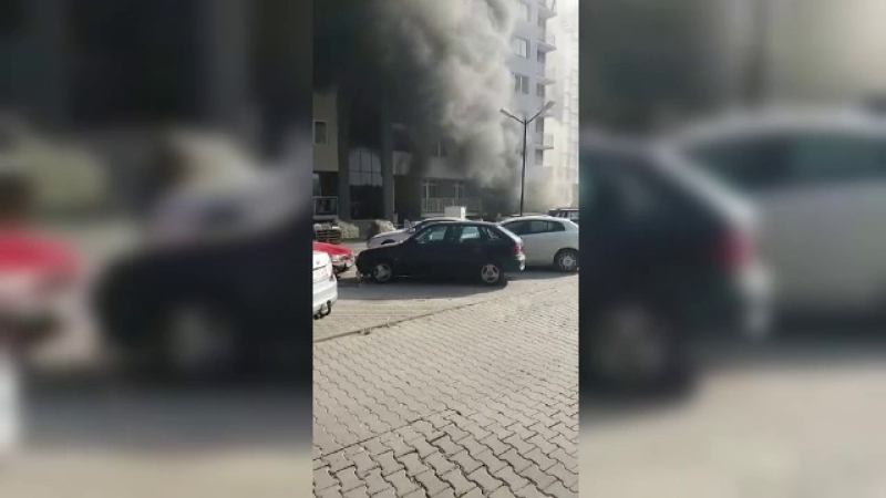 incendiu, cluj, bloc nou, parcare subterana