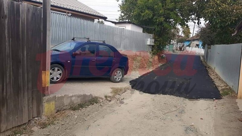 Primăria Huși a asfaltat o stradă doar până la poarta cetățeanului care o critica pentru că nu are grijă de acel drum