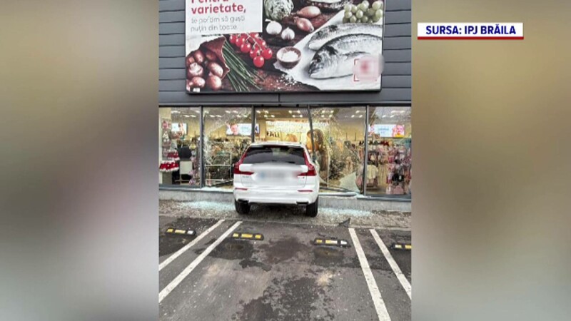 Mașină magazin Brăila accident